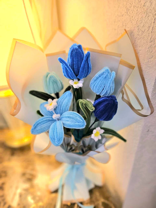 Handmade Pipe Cleaner Flower Bouquet _ Tulip& Lily flowers