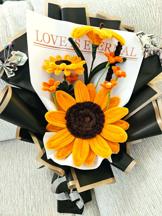 Handmade Pipe Cleaners Flower Bouquet_ Sunflower